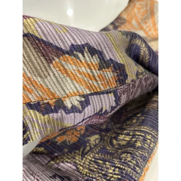 ETRO MILANO Purple Gray Orange Paisley Wool Silk Blend Blazer Jacket Sz 42 - Picture 10 of 13